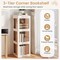 Foldable 3-Tier Rotating Bookshelf with Swivel Base for Books & Decor